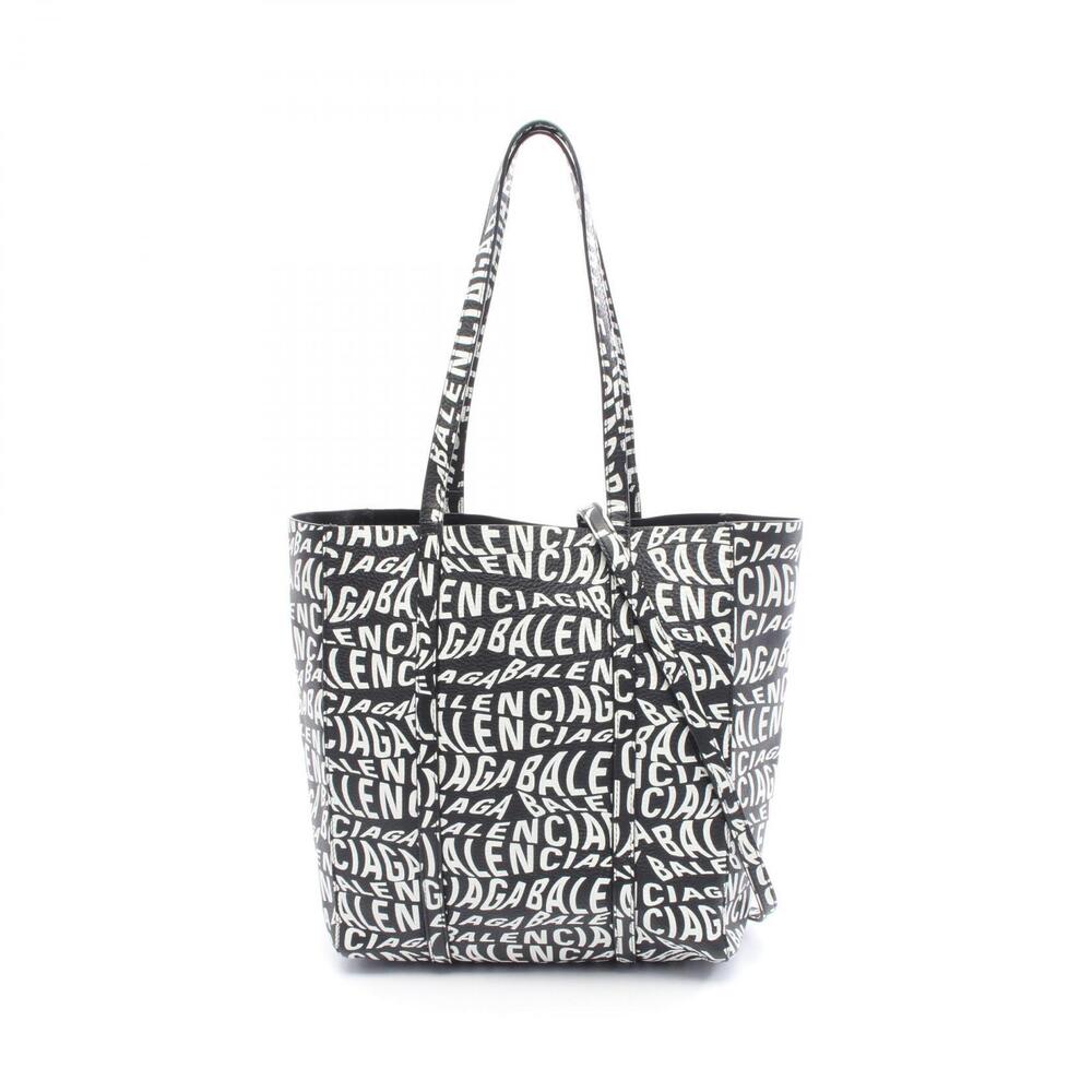 Balenciaga TOTE Bag Leather Black White